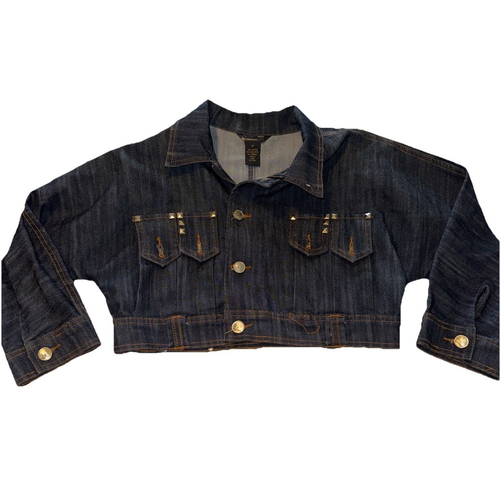 Rocawear Dark Blue Cropped Denim Jean Jacket
